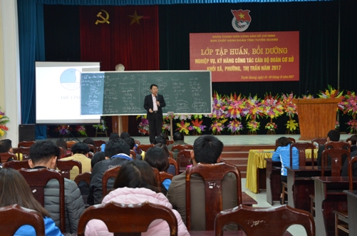  Ngay sau khi kết thúc phần khai mạc, Thầy Đặng Anh Thao – Học viện thanh thiếu niên Việt Nam đã tổ chức kỹ năng lãnh đạo, quản lý cho cán bộ đoàn cơ sở, kỹ năng tổ chức hoạt động tập thể tại cơ sở